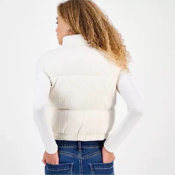NWT Sincerely Jules Cable-Knit Puffer Vest - Picture 2 of 7